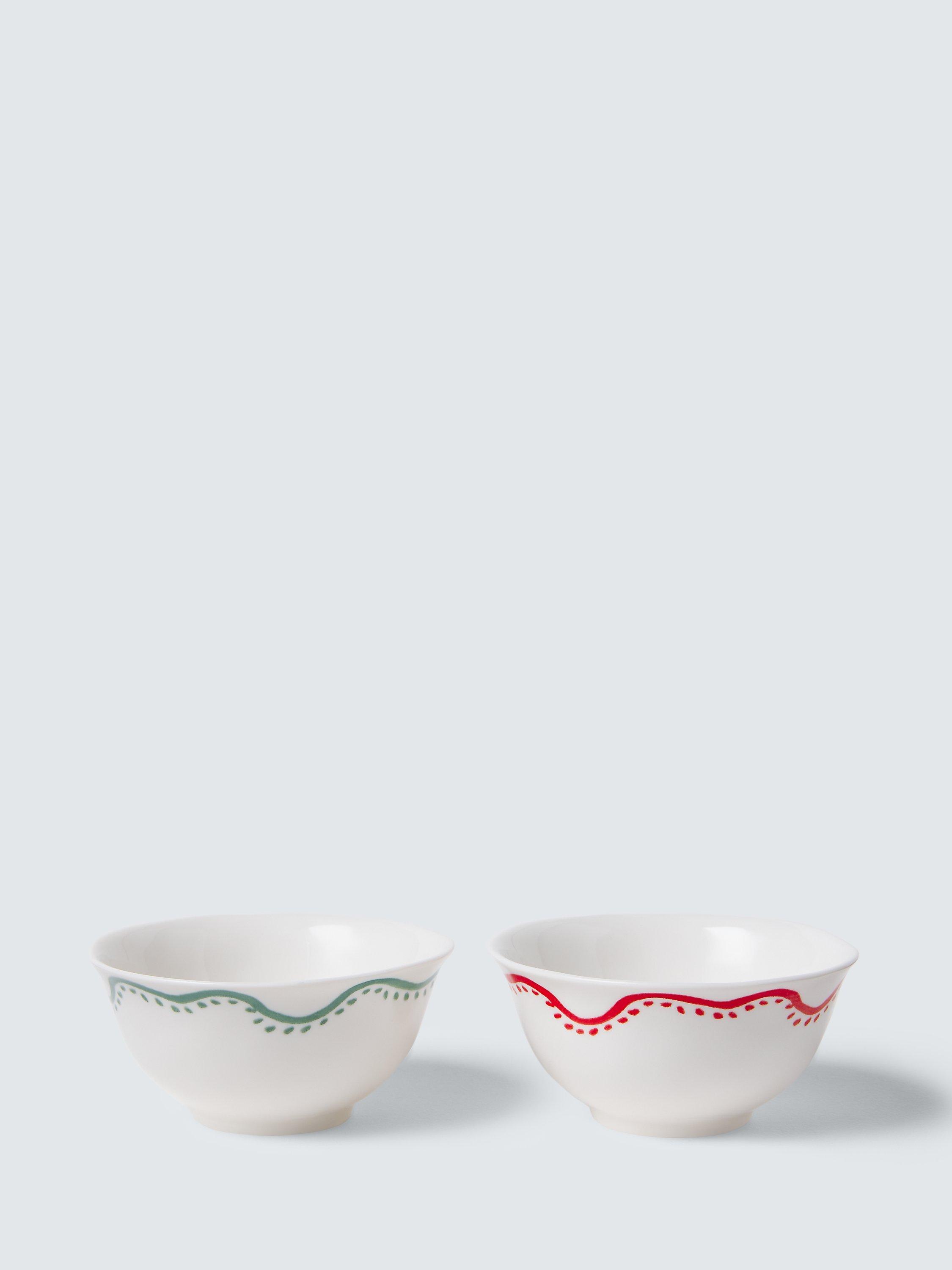 John Lewis Flora Holly Fine China Dip Bowls, Set of 2, 11cm, Multi