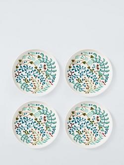 John Lewis Ulla Floral Fine Cake Plate, 16.7cm, Set of 4, Multi