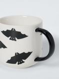 John Lewis Halloween Bat Fine China Mug, 325ml, Black