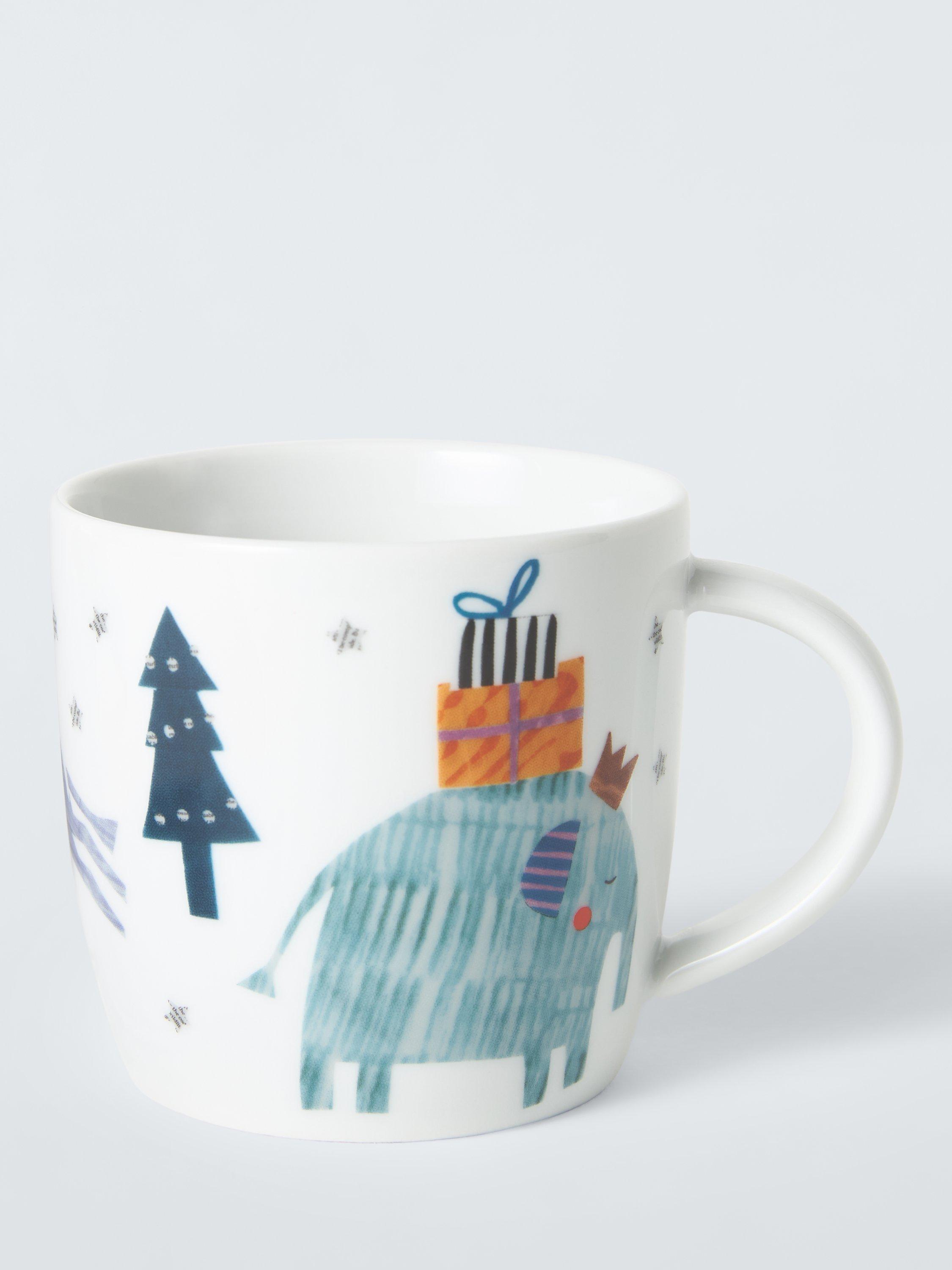 John Lewis Elephant Porcelain Mug, 250ml, Multi