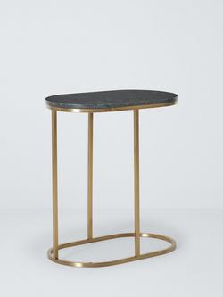 John Lewis Ned Marble Top Side Table, Green