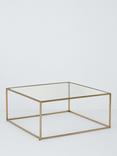 John Lewis Langham Square Glass Coffee Table, Brass