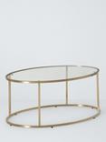 John Lewis Langham Oval Glass Coffee Table, Brass