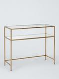 John Lewis Langham Rectangular Glass Console Table, Brass