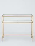 John Lewis Langham Rectangular Glass Console Table, Brass