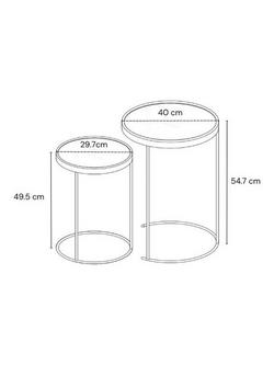 John Lewis Savoy Nest of 2 Glass Tables - view 2, Chrome