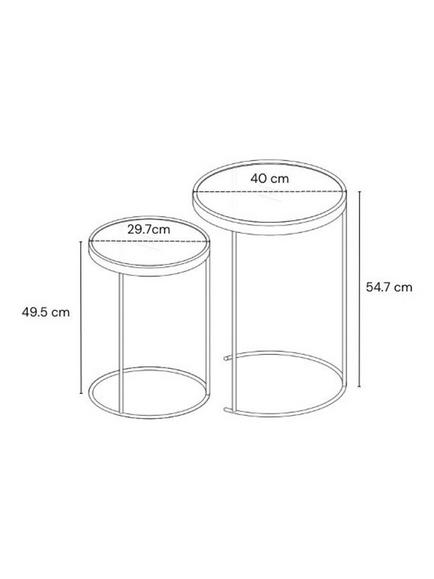 John Lewis Savoy Nest of 2 Glass Tables - view 2, Chrome