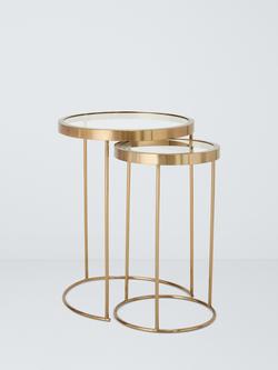 John Lewis Savoy Nest of 2 Glass Tables, Brass