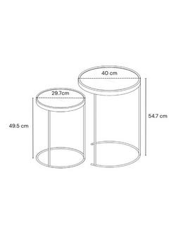 John Lewis Savoy Nest of 2 Glass Tables - view 2, Brass