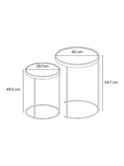 John Lewis Savoy Nest of 2 Glass Tables - view 2, Brass