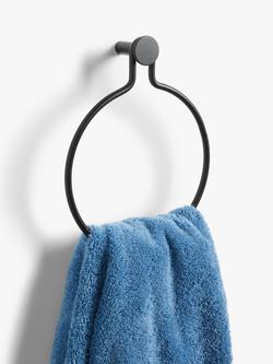 John Lewis Matt Black Towel Ring - view 2, 