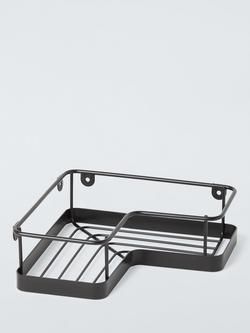 John Lewis Corner Shower Basket, Matt Black, 