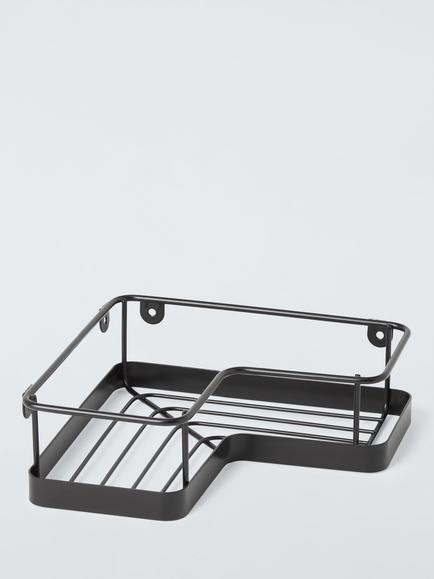 John Lewis Corner Shower Basket, Matt Black, 