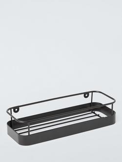 John Lewis Rectangular Shower Basket, Matt Black, Black