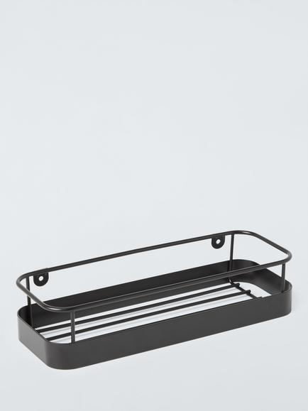 John Lewis Rectangular Shower Basket, Matt Black, Black