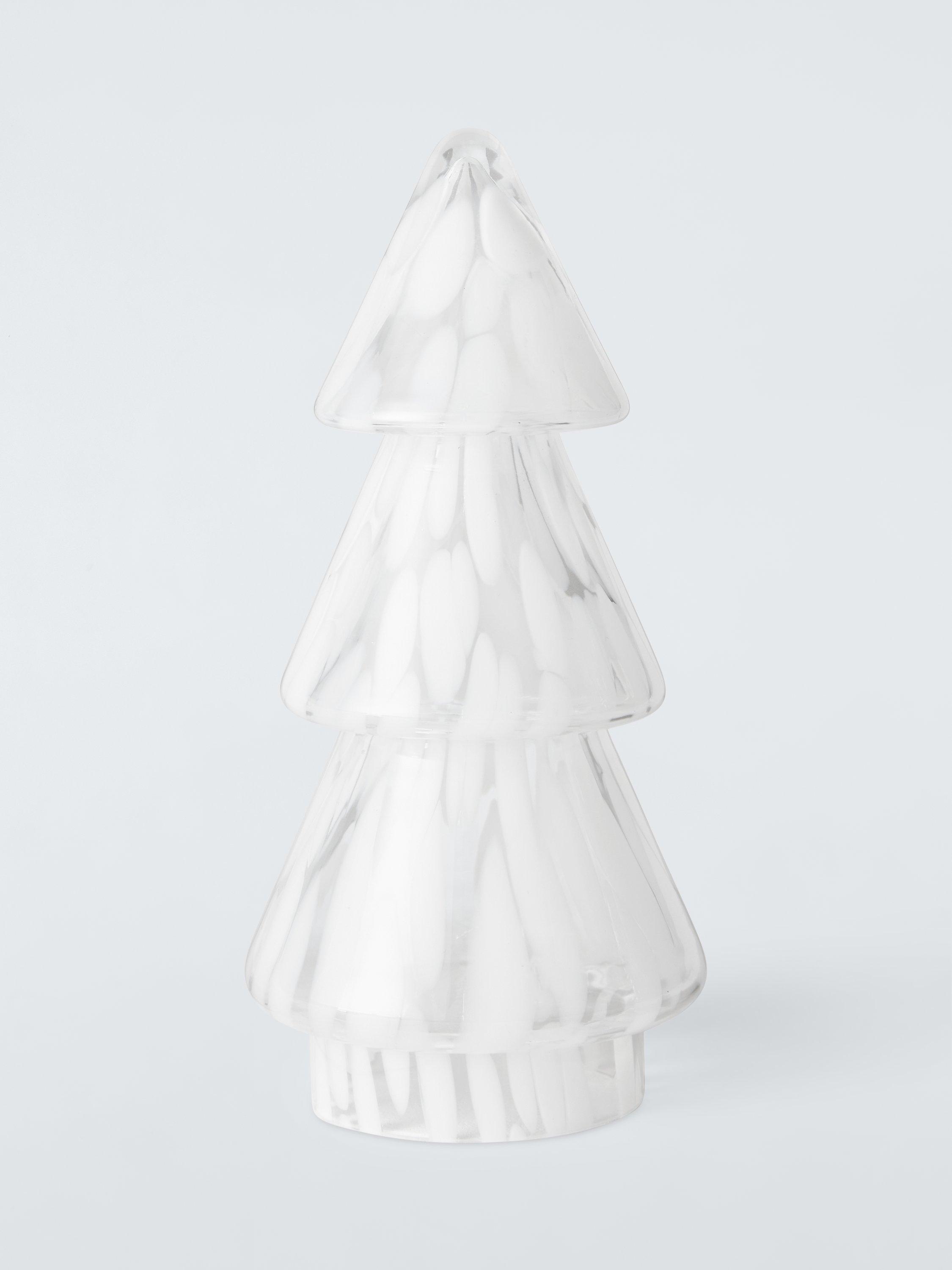 John Lewis Confetti Glass Christmas Tree Ornament, H23.5cm, White