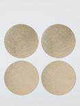 John Lewis Faux Leather Reversible Coasters, Set of 4, Gold/Silver