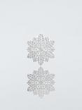 John Lewis Cut-Out Snowflake PVC Placemats, Set of 2, Silver