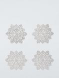 John Lewis Cut-Out Snowflake PVC Coasters, Set of 4, Silver