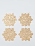 John Lewis Cut-Out Snowflake PVC Coasters, Set of 4, Gold