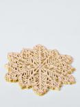 John Lewis Cut-Out Snowflake PVC Coasters, Set of 4, Gold