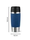 Tefal Classic Leak-Proof Travel Mug, 360ml, Black, Blue