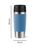 Tefal Twist Leak-Proof Double Wall Stainless Steel Travel Mug, 360ml