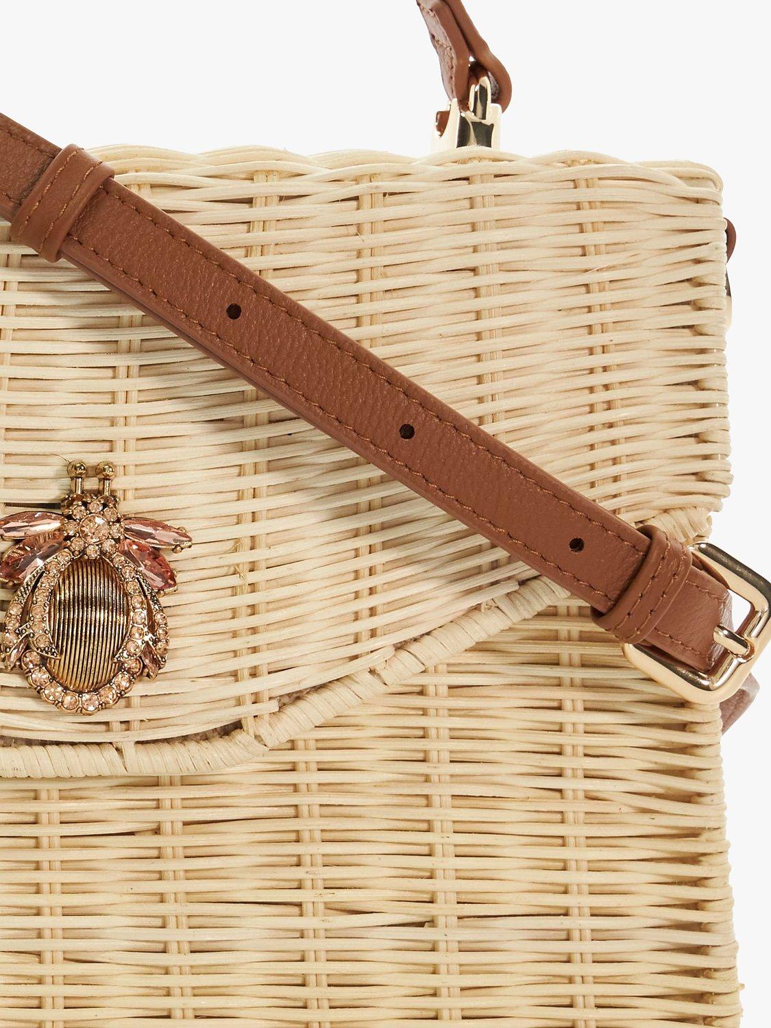 Product image 4 of 5, which shows Dune London Delliha Rattan Cross Body Bag, Natural