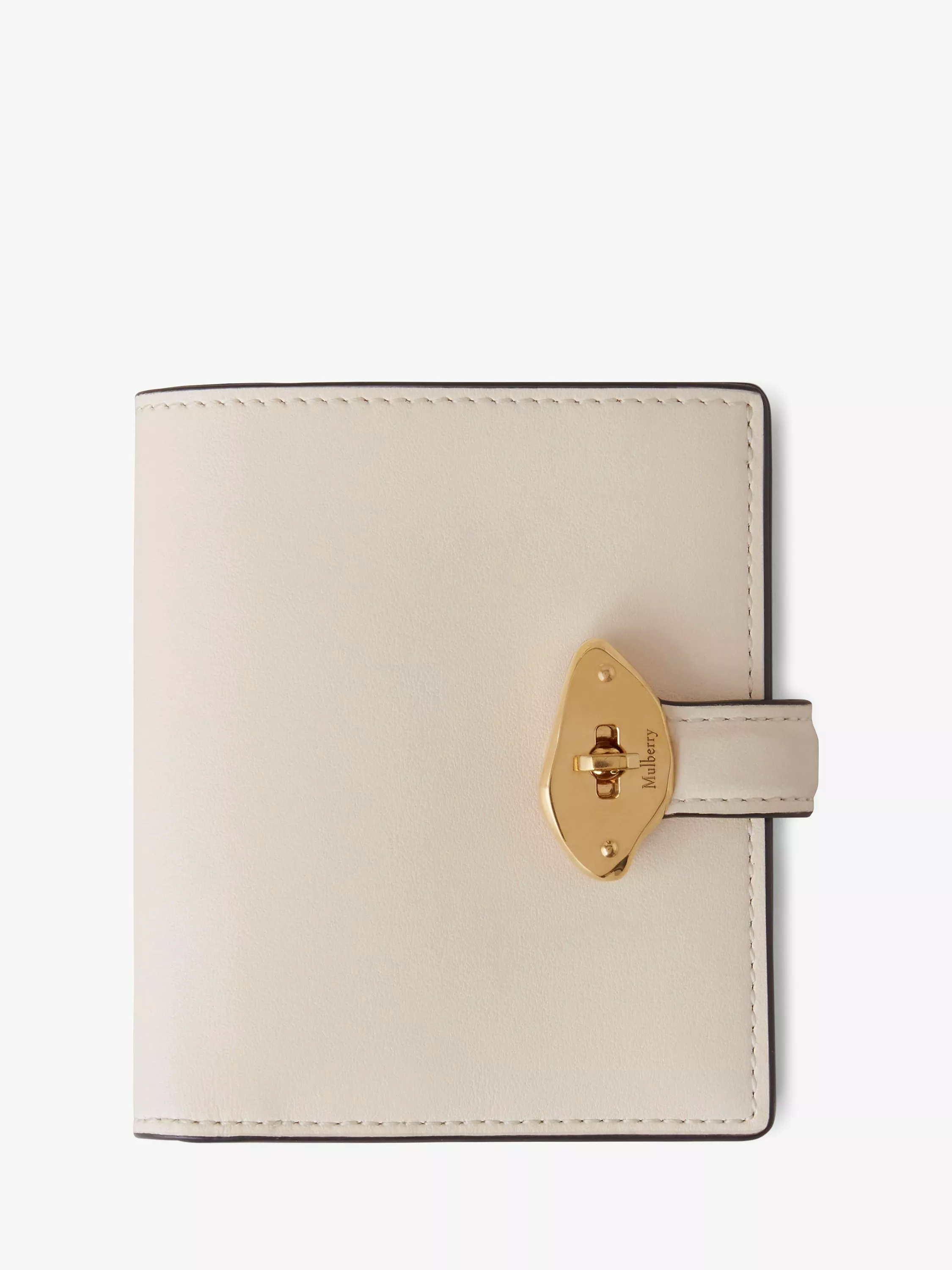 Mulberry Lana High Gloss Leather Compact Wallet, Eggshell