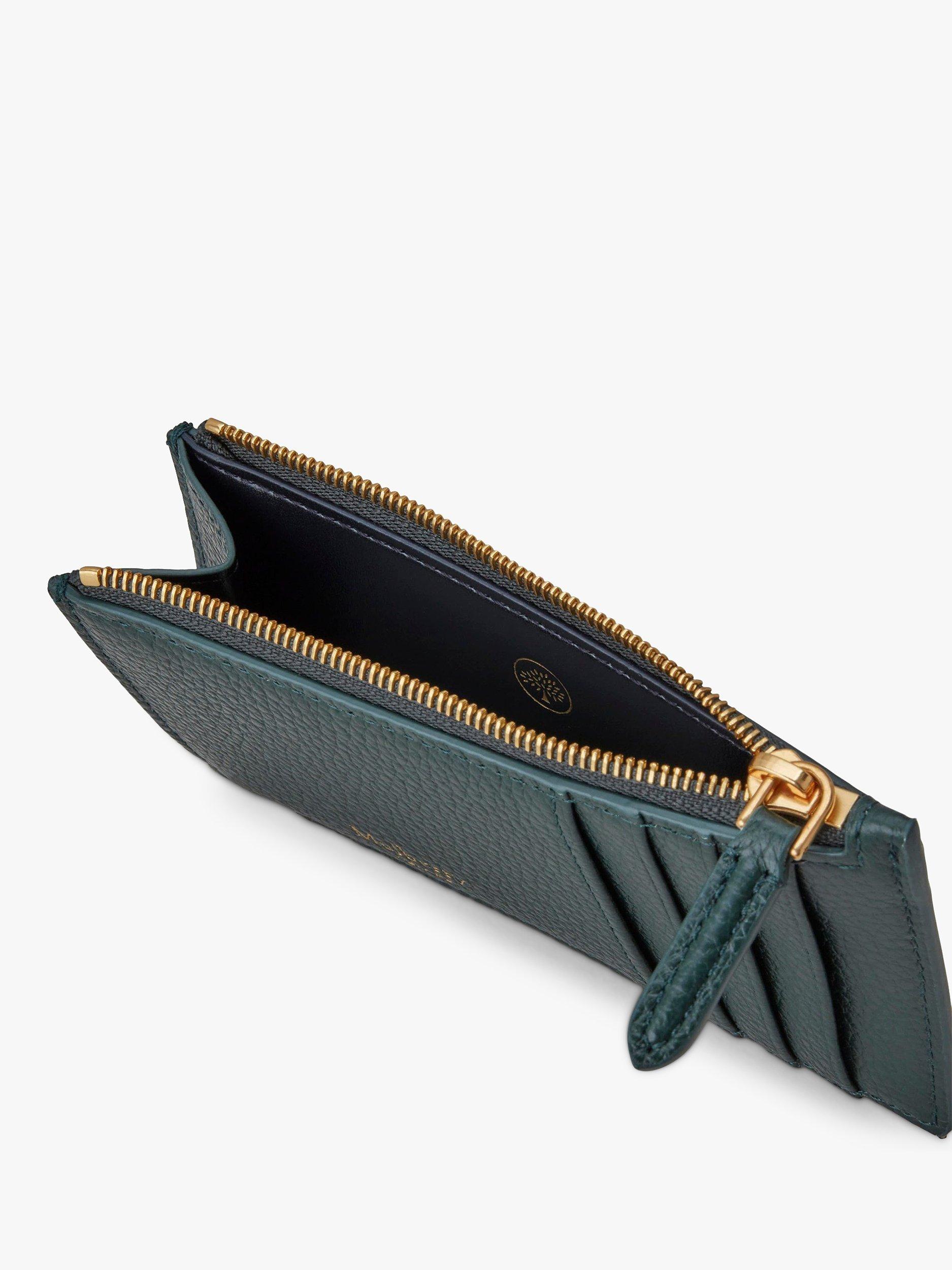 Product image 3 of 3, which shows Mulberry Continental Small Classic Grain Leather Zipped Long Card Holder, Mulberry Green