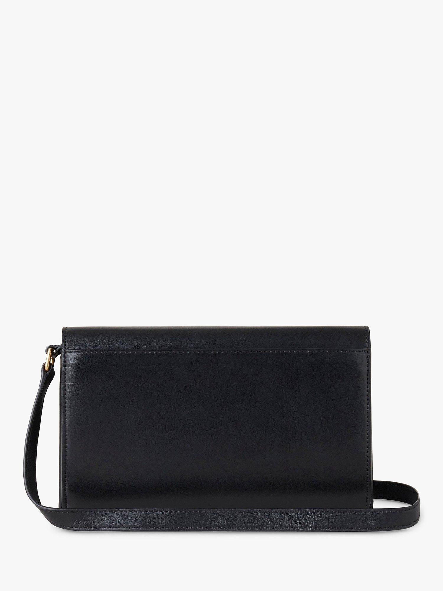 Product image 2 of 5, which shows Mulberry Lana Gloss Leather Wallet on a Strap, Black