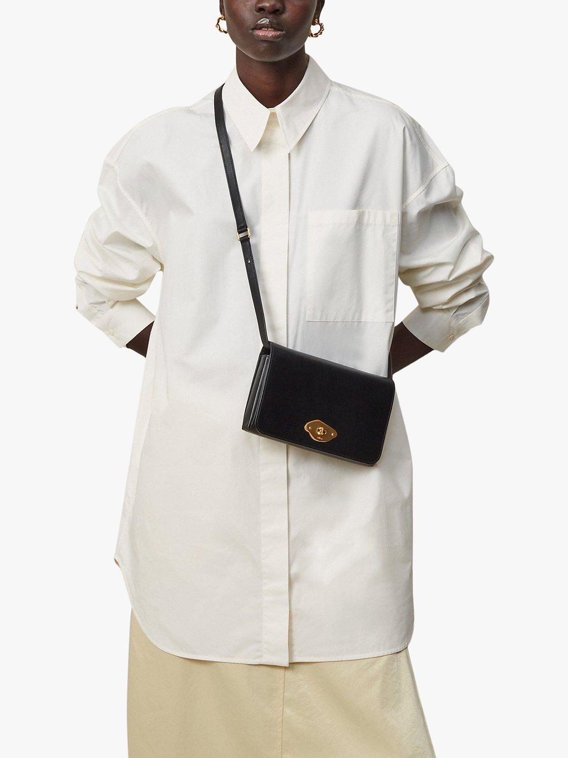 Product image 4 of 5, which shows Mulberry Lana Gloss Leather Wallet on a Strap, Black