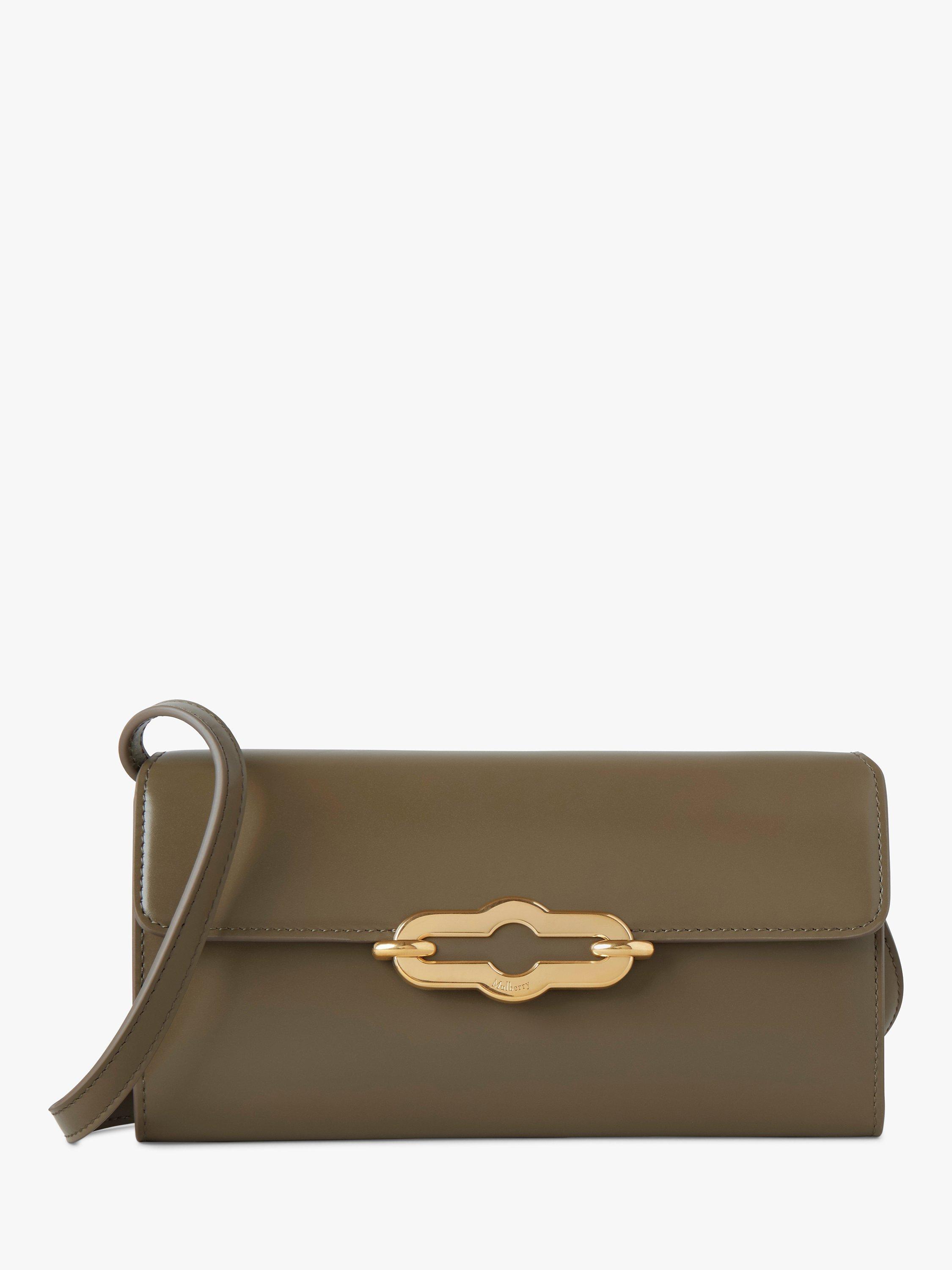 Mulberry Pimlico Leather Wallet on Strap, Linen Green