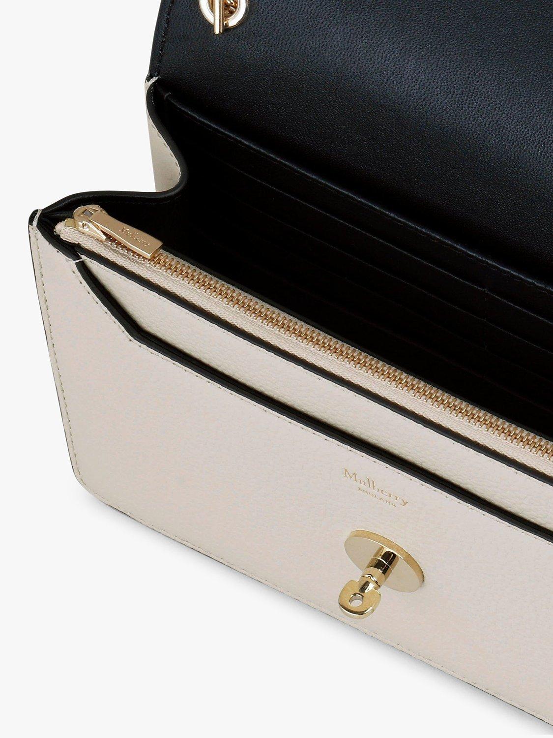 Mulberry Small Darley Small Classic Grain Leather Clutch Bag Chalk