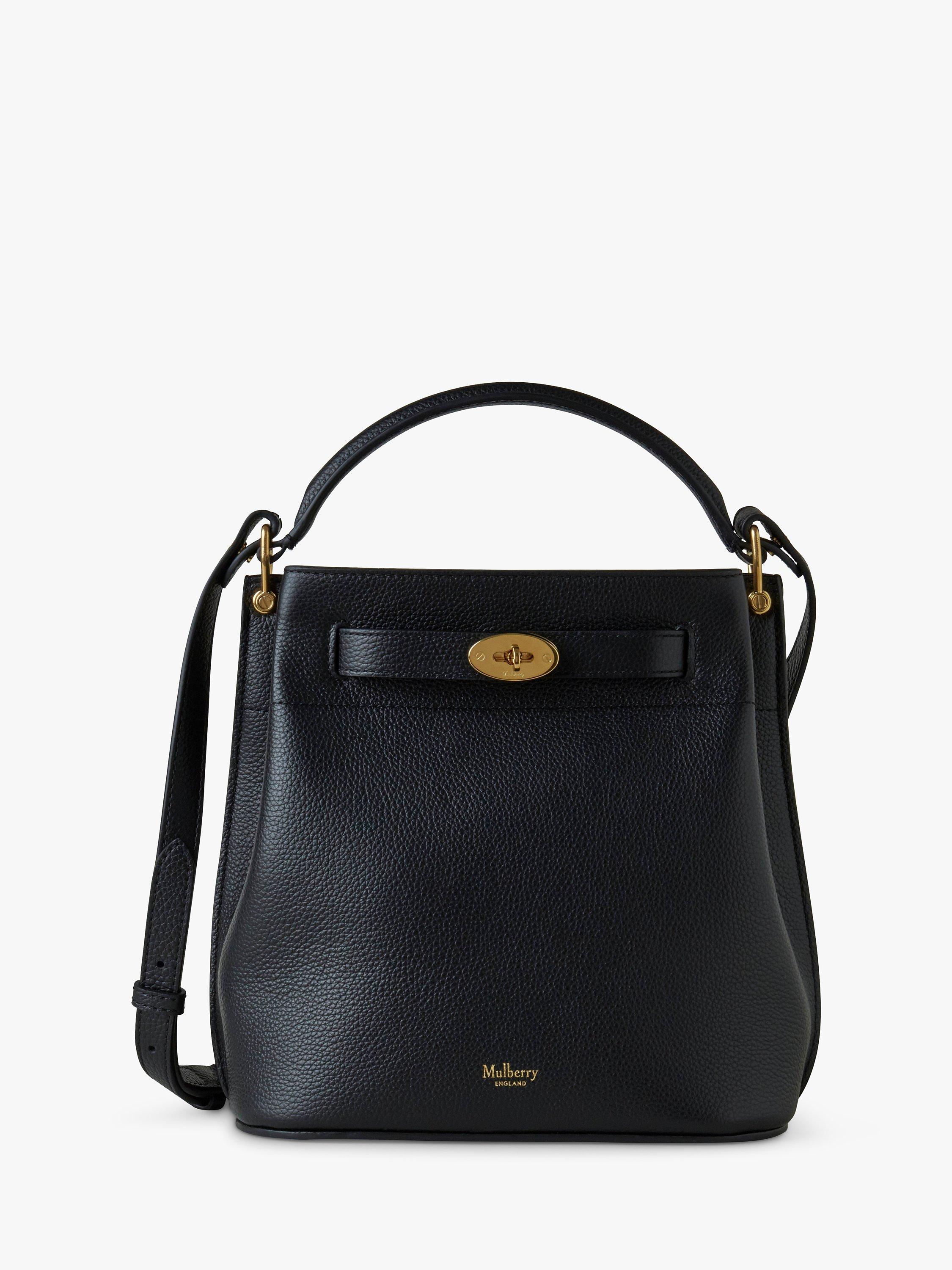 Mulberry Islington Small Classic Grain Leather Bucket Bag Black