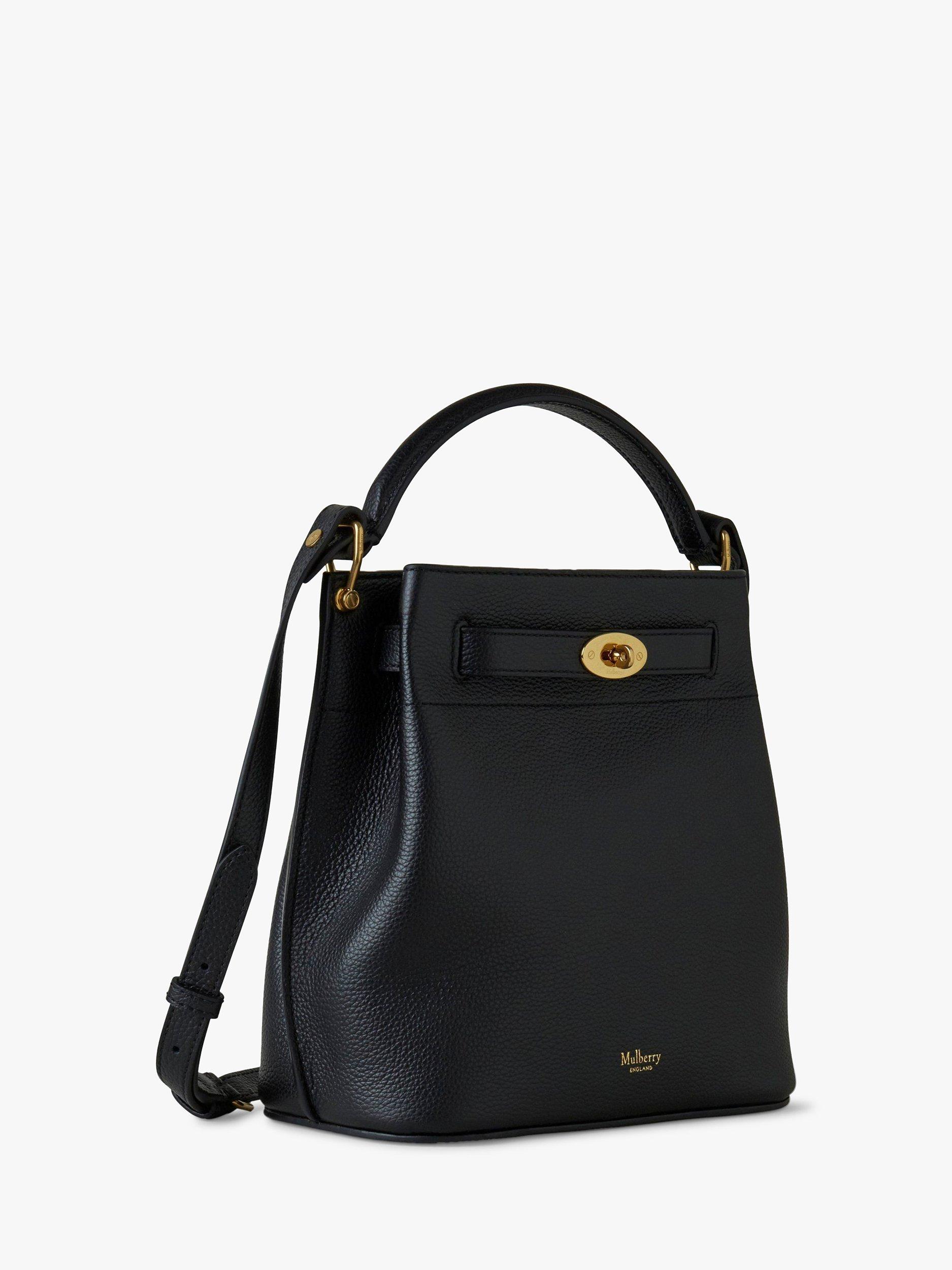 Mulberry Islington Small Classic Grain Leather Bucket Bag Black