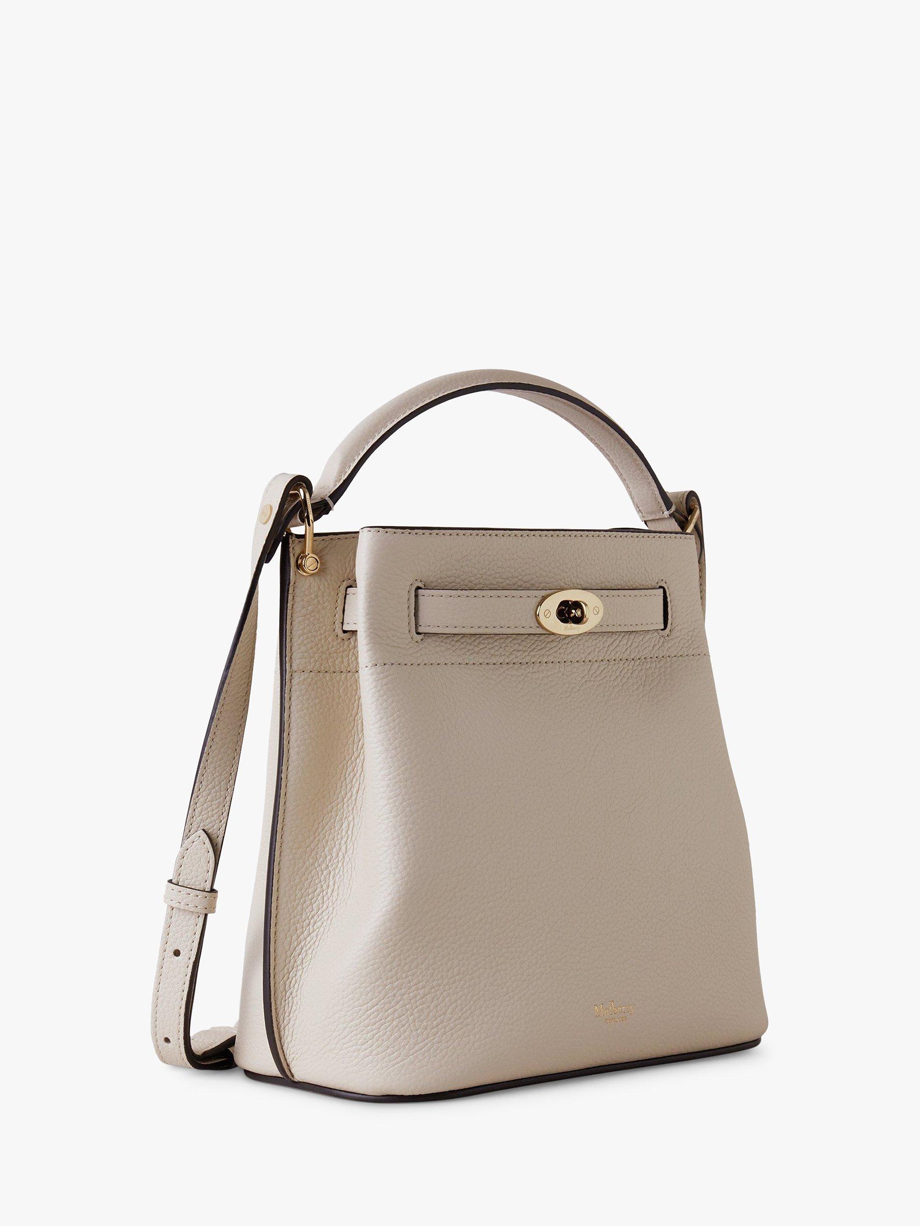Product image 3 of 7, which shows Mulberry Islington Small Classic Grain Leather Bucket Bag, Chalk
