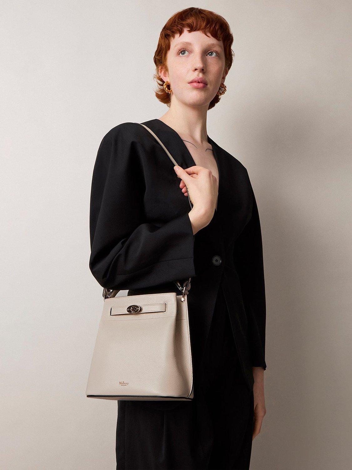 Product image 7 of 7, which shows Mulberry Islington Small Classic Grain Leather Bucket Bag, Chalk