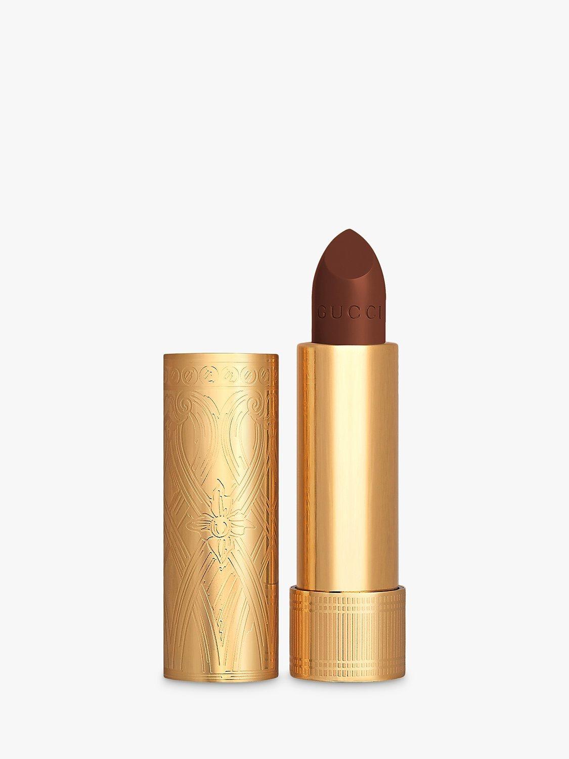 Product image 1 of 9, which shows Gucci Rouge À Lèvres Satin Lipstick, 123 Auroral Amber
