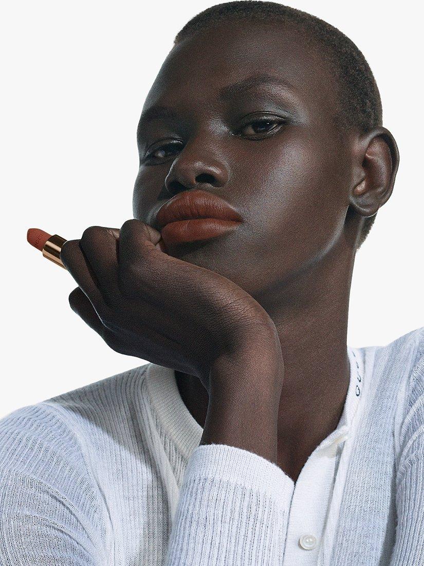 Product image 6 of 8, which shows Gucci Rouge À Lèvres Matte Lipstick, 222 Fanny Rose