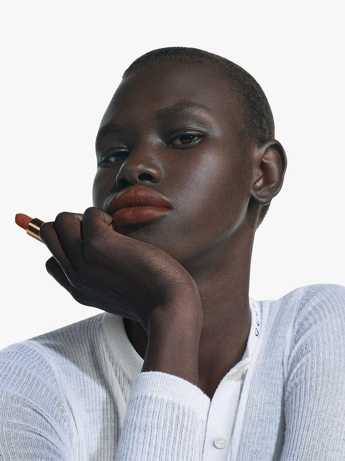Product image 6 of 8, which shows Gucci Rouge À Lèvres Matte Lipstick, 123 Auroral Amber