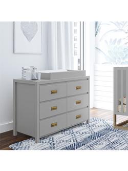 Little Seeds Monarch Hill Haven 6 Drawer Changing Dresser, Dove Grey