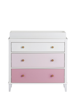 Little Seeds Monarch Hill Poppy 3 Drawer Changing Table - view 2, White/Pink