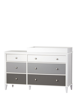 Little Seeds Monarch Hill Poppy 6 Drawer Changing Table - view 2, White/Grey/Charcoal