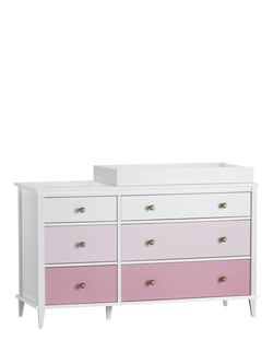 Little Seeds Monarch Hill Poppy 6 Drawer Changing Table - view 2, White/Pink