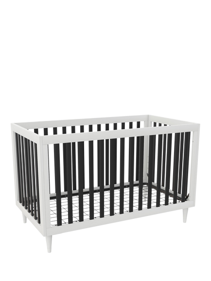 Little Seeds Rowan Valley Flint 3-in-1 Convertible Cotbed - view 2, White/Black