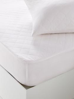 John Lewis Kids' Pure Cotton Comfort Mattress Protector and Pillow Protector Set, Single, White