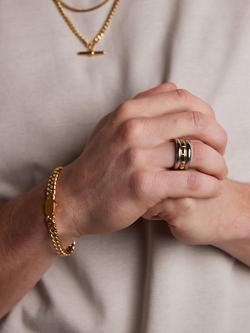 Orelia & Joe Chunky Flat Curb & Solid Clasp Bracelet - view 2, Gold