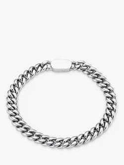 Orelia & Joe Chunky Flat Curb & Solid Clasp Bracelet, Silver