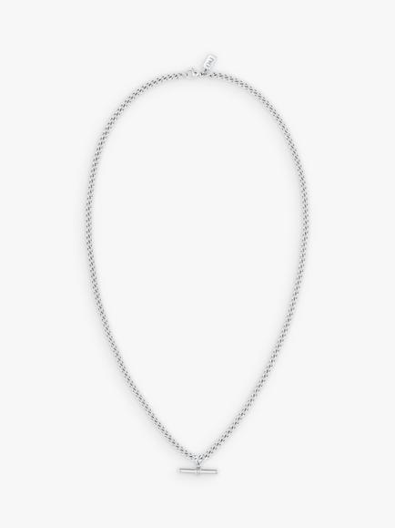 Orelia & Joe Curb Chain T-Bar Pendant Necklace, Silver
